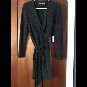 NY&Co Gabrielle Union Black Metallic Mini Dress